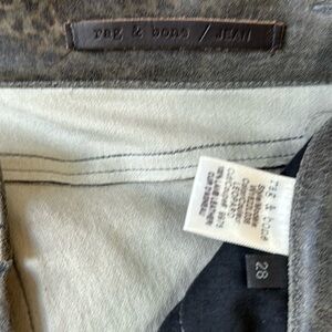 RAG & BONE Lambskin Leather Animal Leopard Print Zipper Skinny Pants Size 28